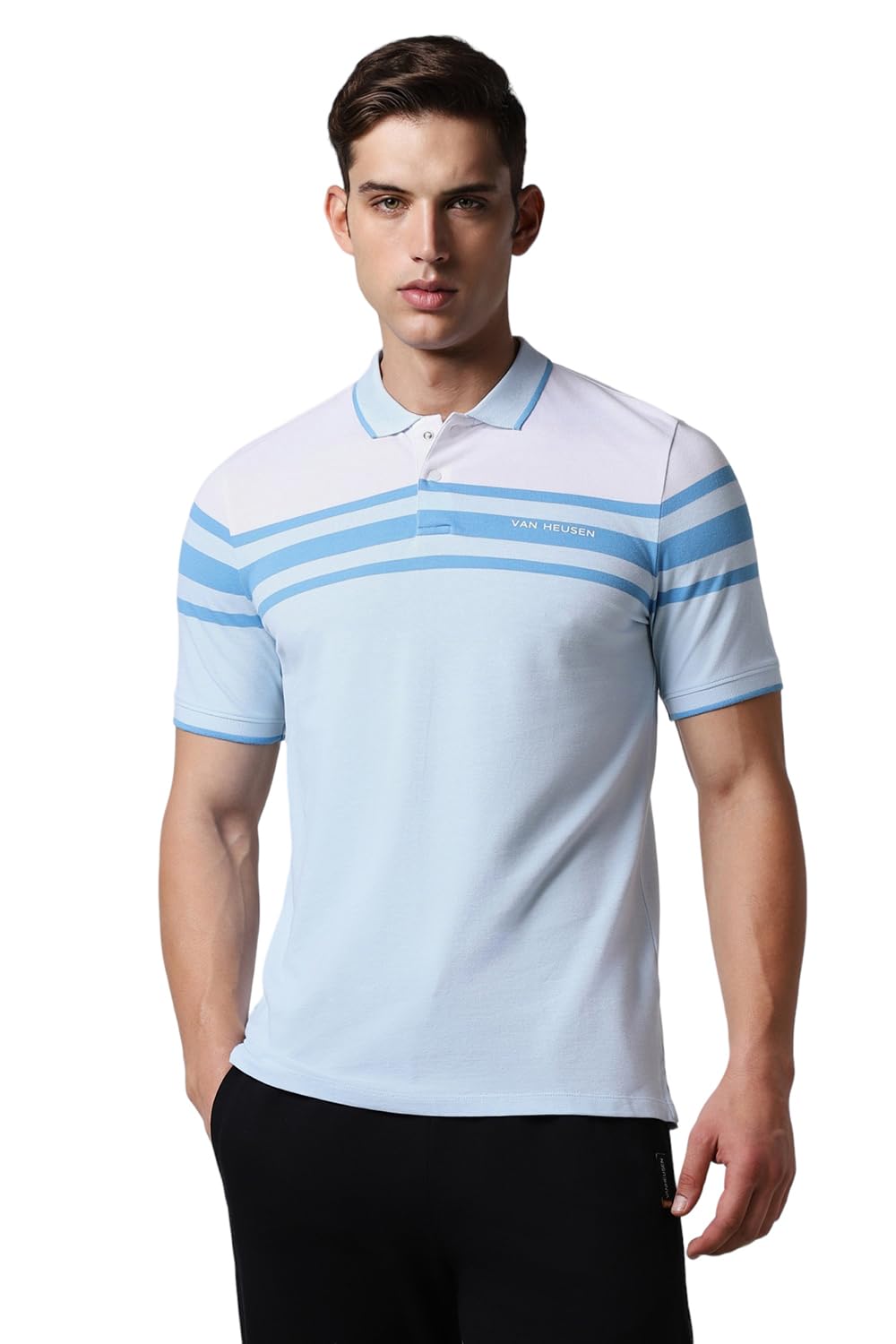 Van Heusen Men's Regular Fit T-Shirt (VFKPARGF004297_Blue