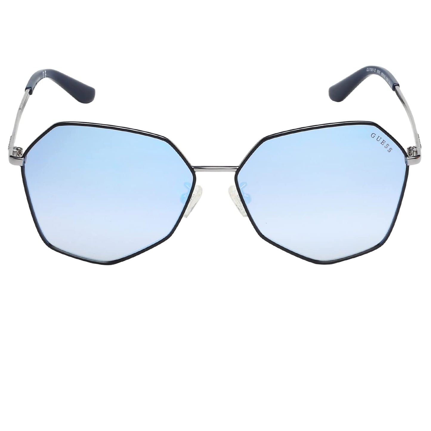 GUESS UV Protected Oversized Women's Sunglasses - (GU7581-D 60 90X|60|Blue Color Lens)