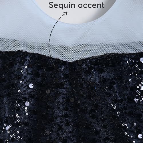 Hopscotch Girls Black Sleeveless Sequin Embellished Gown for Age (3-4 Years)