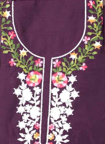 Wine Embroidered Unstitched Dress Material_DM-NEMI-00028