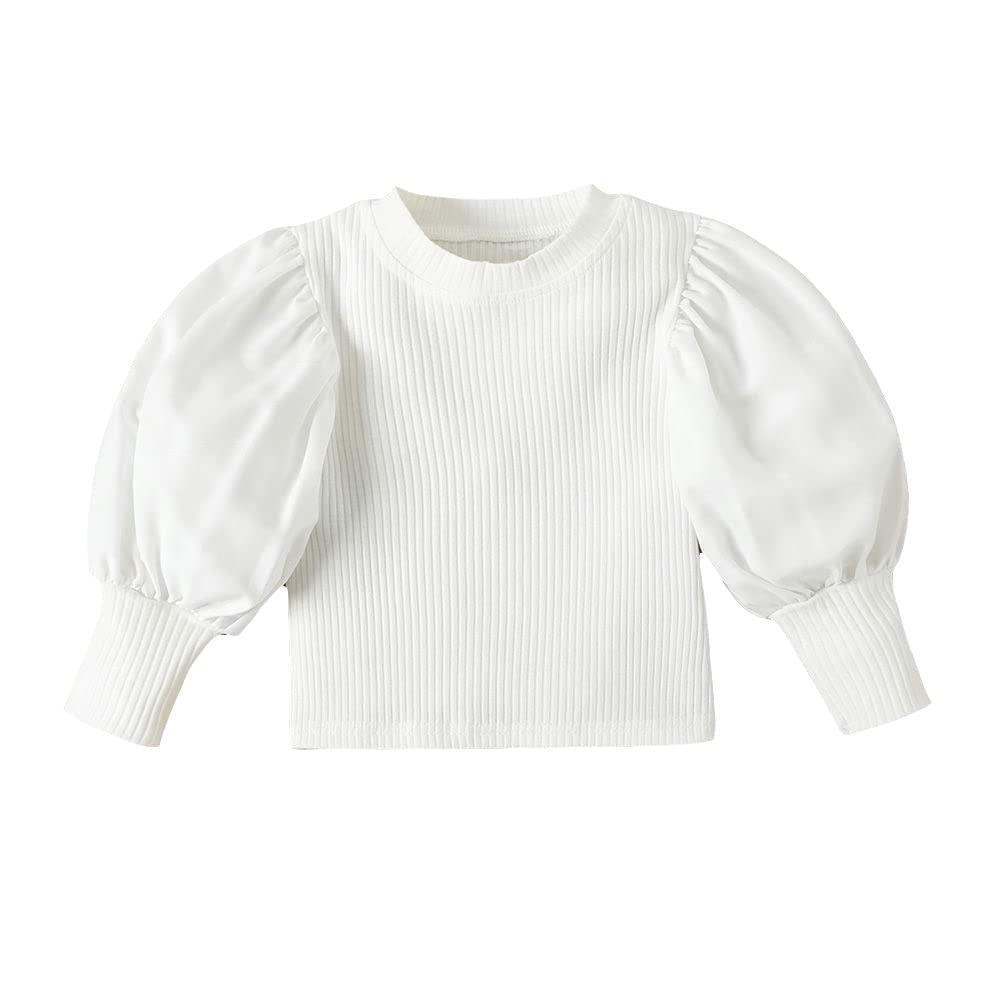 Hopscotch Girls Solid Top Pant Set In White Color for Ages 5-6 Years