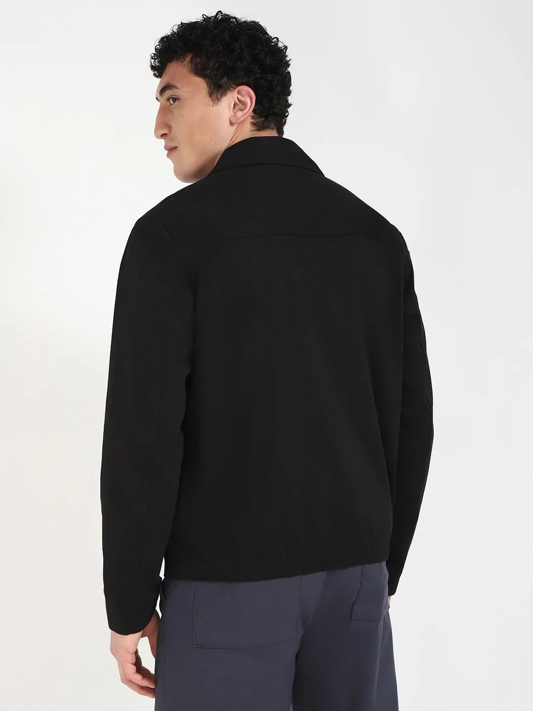 Solid Regular Fit Cotton Jacket