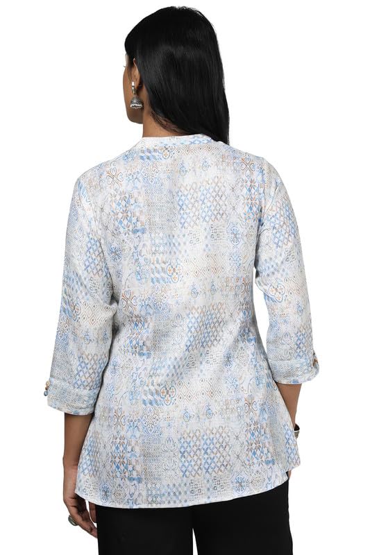 Soch Womens Cream Linen Ethnic Motifs Tunic