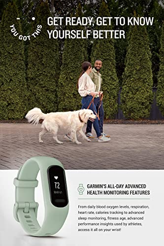 Garmin Vivosmart 5 with OLED Display, Health and Fitness Tracker,SPO2 and 24/7 Heart Rate, Battery Upto 7 Days, Advance Sleep Monitoring and Stress Tracking, 5ATM Water Rating - Black with Large Band