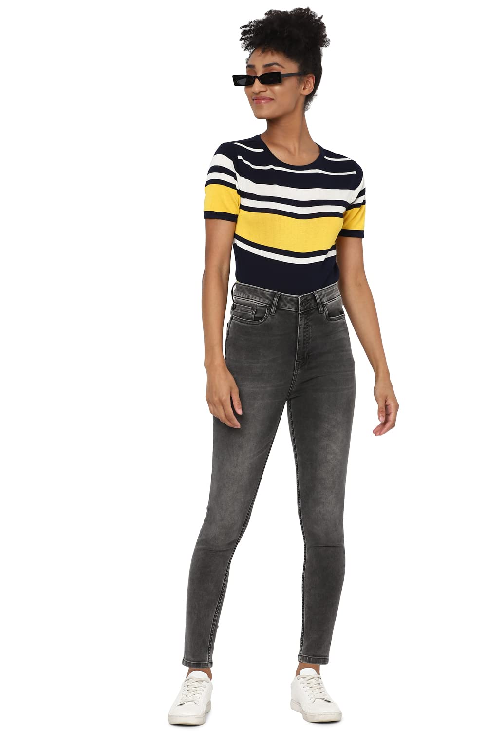 Allen Solly Women's Skinny Jeans (AHDNCSSFS04839_Grey_28)