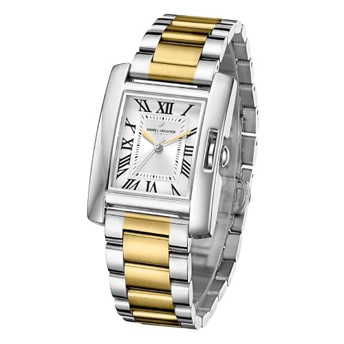 Daniel Hechter Paris Opera Collection Square Dial Watch for Women with Roman Indices and Stainless Steel Strap-DHW2004