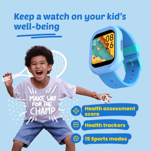 Noise Champ 2 Kids smart Watch with Habit Building (handwash, Brushing, etc), IP68 Waterproof, Activity Tracker, in-Built Games, School Mode. noisefit sync app, for Boys and Girls (Mickey Black)