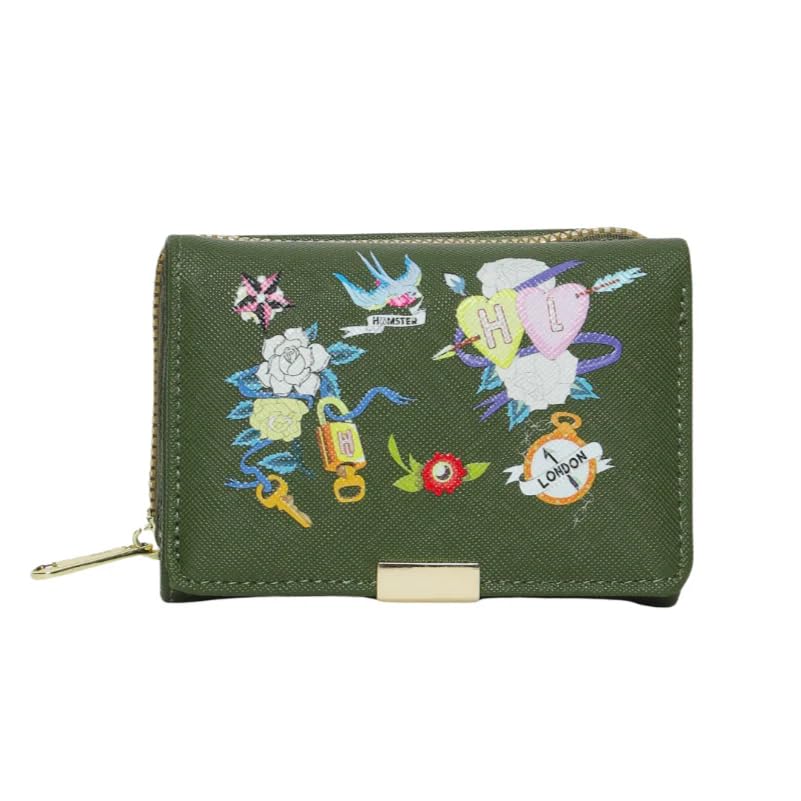 HAMSTER London Millionaire Victoria Bifold Wallet - Green
