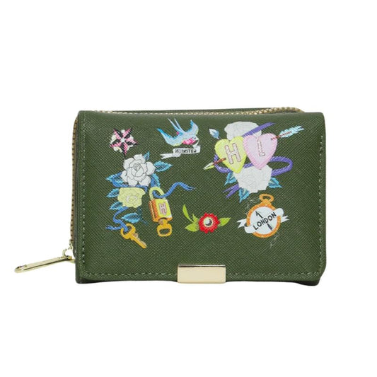 HAMSTER London Millionaire Victoria Bifold Wallet - Green