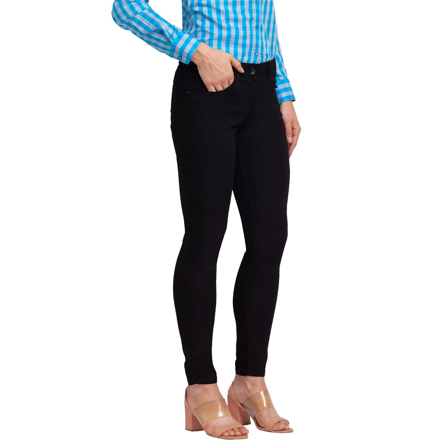 Park Avenue Women Women's Skinny Jeans (PWYA00691-K9_Black_2XS)