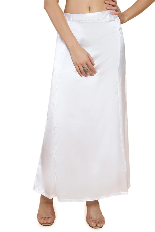 Soch Women White Satin Solid Petticoat