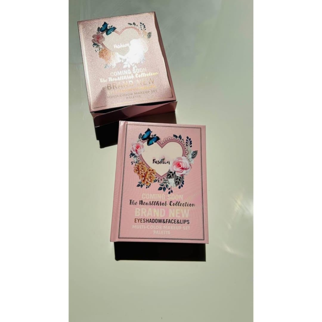 MagicHuda 5 In 1 Makeup Book Kit Highlighter Blush Contour Lip Eyebrow Palette (Glitter And Matte) Eyeshadow Palette All In One Makeup Kit.