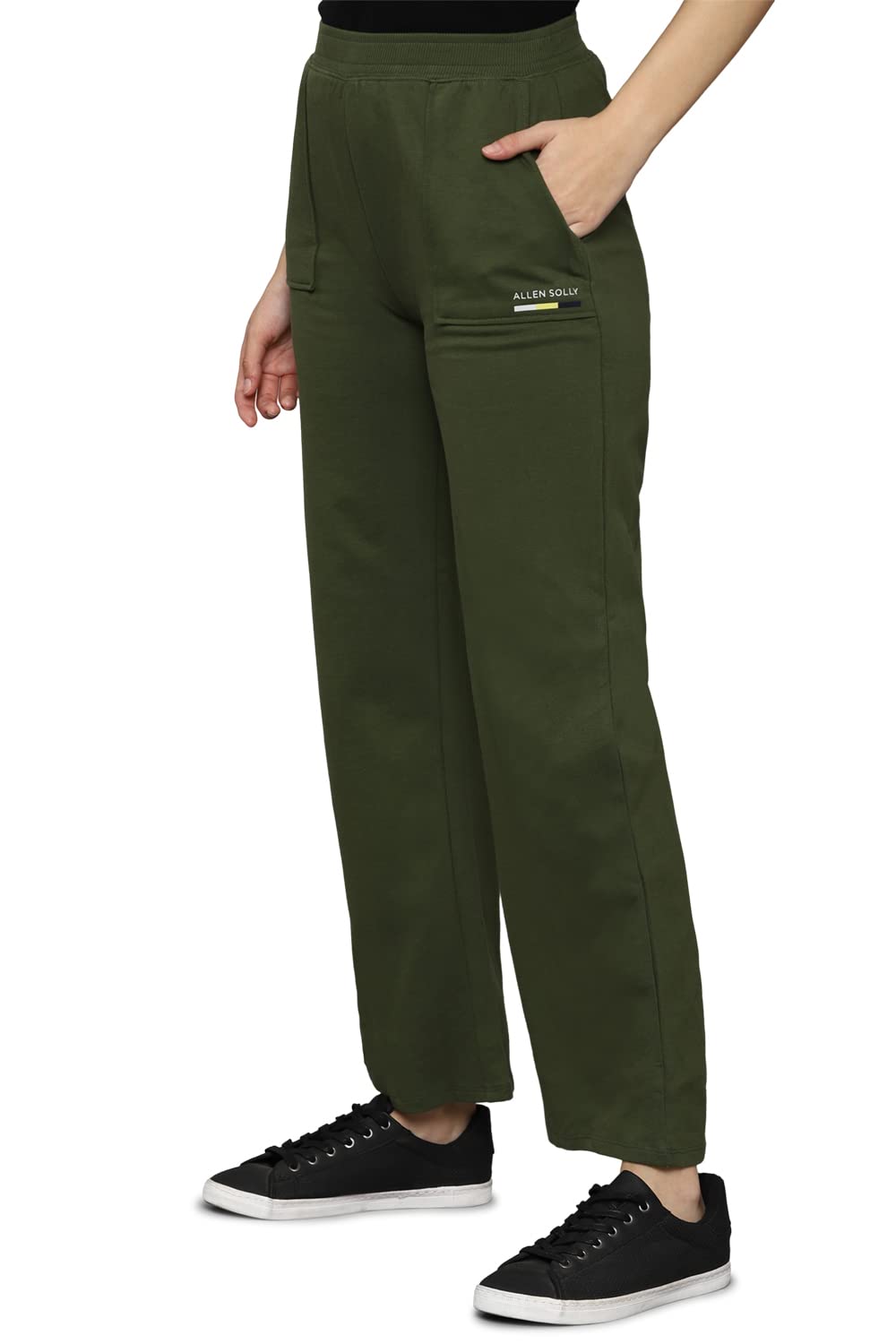 Allen Solly Women's Regular Casual Pants (Green)