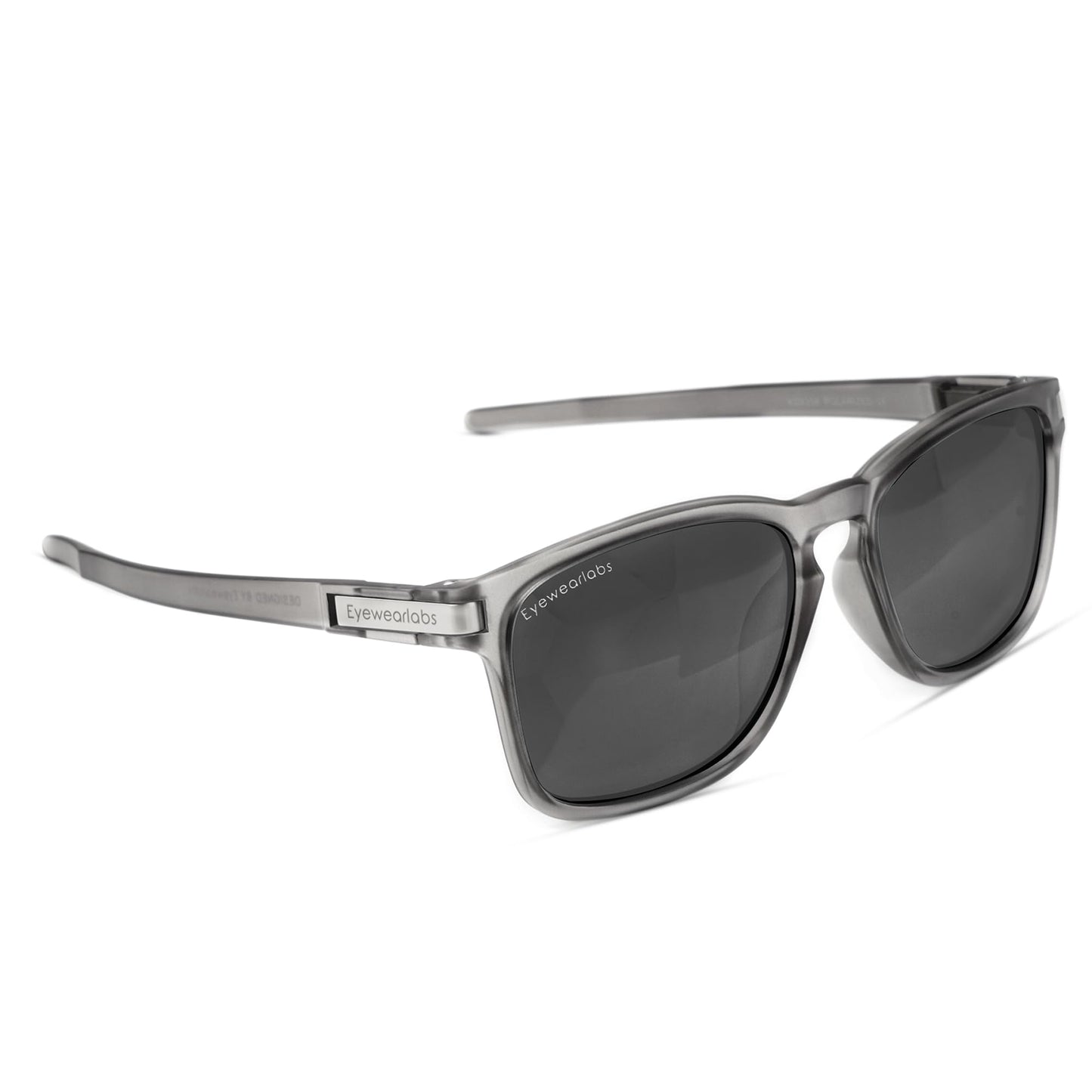 Eyewearlabs OKNO | Polarized Full Rim Square Branded Stylish Sunglasses For Men & Women | 100% UV Protection Shades | Cricket Sports Cycling Driving | Black Lens | Medium | Cypher