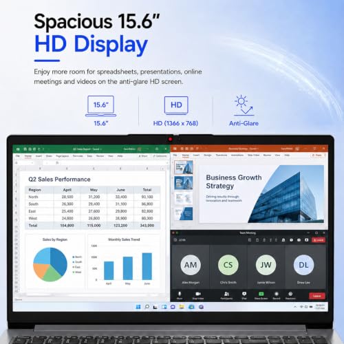 Lenovo IdeaPad 1 15.6“ Laptop | AMD Athlon Processor | 8GB RAM | 128GB eMMC | Full-Size Keyboard & Numepad | Wi-Fi 6 | Win 11 | Privacy Webcam | for School, Home and Everyday Use