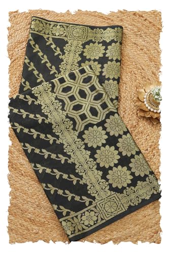 Soch Womens Black Chanderi Zari Woven Dupatta With Zari Woven