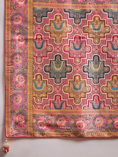 AKHILAM Women's Kanjivaram Woven Soft Silk Saree With Blouse Piece