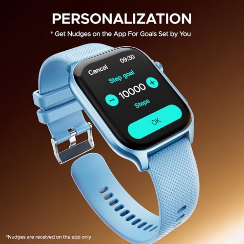 boAt Ultima Ember smartwatch with 1.96” AMOLED Display, AOD, Personalized Fitness Nudges, Functional Crown,100+ Sports Modes, Create Your Own Watchface, smartwatch for man and Woman (Mist Blue)