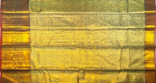 SREE KUMARAN Women's Kanchipuram Silk Pure Pattu Sarees - Seft Design - | Unstitched Blouse (VSK102-1)