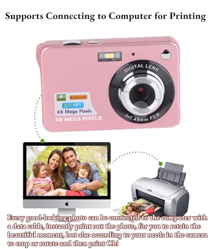 Ubervia Point & Shoot Digital Cameras - Inch | 4K Digital 128 GB Camera 48Mp Vlogging Camera With 27 Inch Lcd Screen 8X Digital Zoom Compact Video Recorder Mini Portable Camera For Kids Beginners Silv