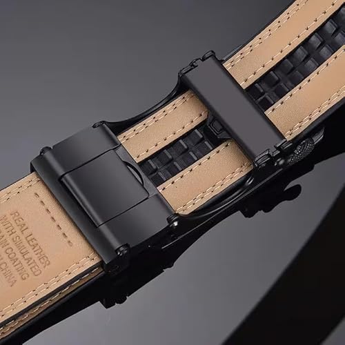 WildHorn Men's Genuine Leather Belt for Men| Premium Auto-Lock Buckle | Adjustable up to 48” | Formal & Casual Wear | Micro-Adjust Fit | Stylish Gift Box Included (Tan Shade)