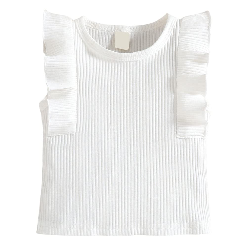 Hopscotch Girls Cotton and Polyester Floral Print T-shirt & Overall Pinafore Set in White Color For Ages 4-5 Years (BE1-4066901)