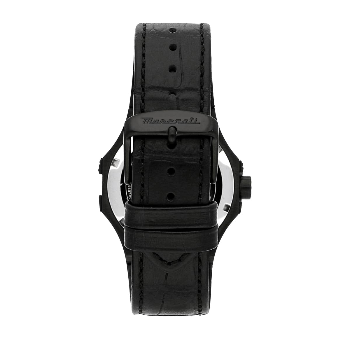 Maserati Leather Analog Silver Dial Men Watch-R8821108036, Black Band