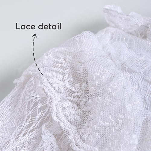 Hopscotch Girls White Full Sleeves Lace Embellished Onesie For Age (9-12 Months)