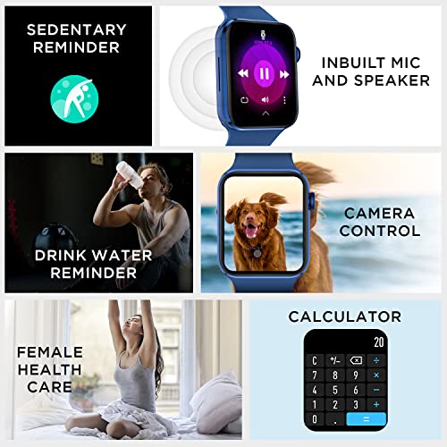 Fire-Boltt Visionary 1.78" AMOLED Bluetooth Calling Smartwatch with 368 * 448 Pixel Resolution, Rotating Crown & 60Hz Refresh Rate 100+ Sports Mode, TWS Connection, Voice Assistance (Blue)