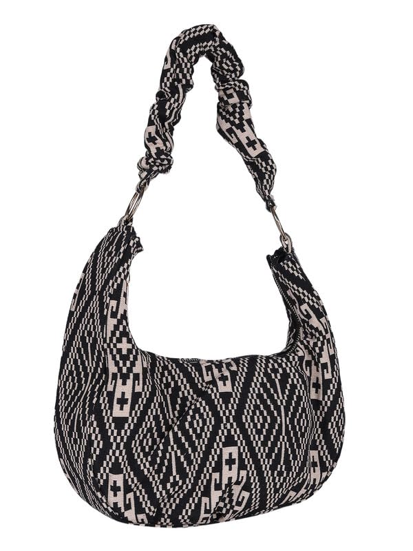 MINI WESST Women's Multi Graphic Fabric Hobo Bag (MWHB228PR)