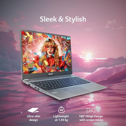Acer Aspire Lite Intel Core 3-100U Processor, Office 2024 + M365 Basic, 8GB RAM/512GB SSD, 15.6"/39.62 cm, FHD IPS Display,Win 11 Home, Steel Grey, 1.59Kg, AL15-53, Thin and Light Laptop