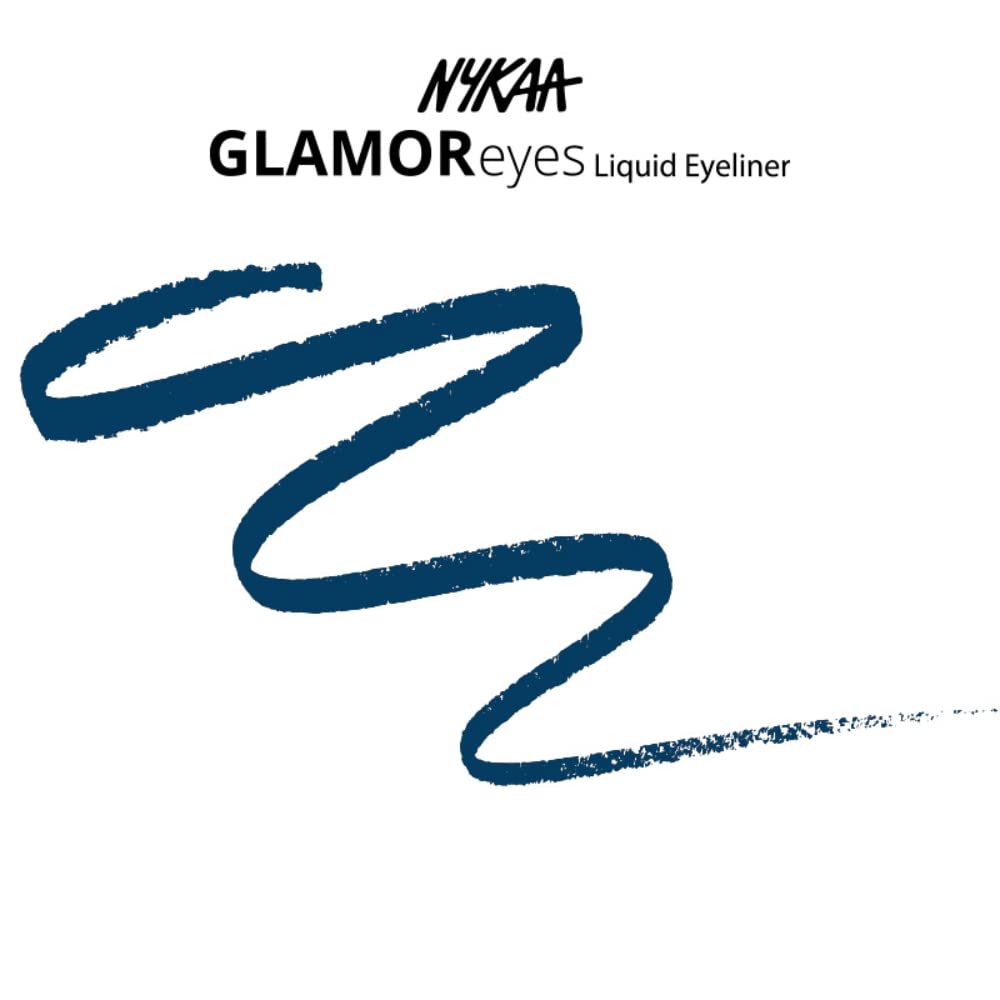 Nykaa Glamoreyes Waterproof & Smudgeproof Coloured Natural Liquid Eyeliner - Blue - Chaotic Calypso,1 count (Pack of 1)