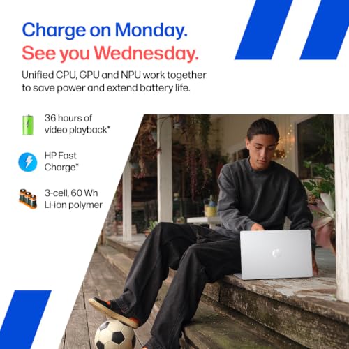 HP Omnibook 3, Snapdragon X Processor 45 Tops (8GB LPDDR5x,512GB SSD) 2K WUXGA, 14''/35.6cm, Win 11, M365*Office 24,Silver,1.42kg, hz0056QU, Lighter mini Charger, FHD IR Camera, Next Gen AI Laptop