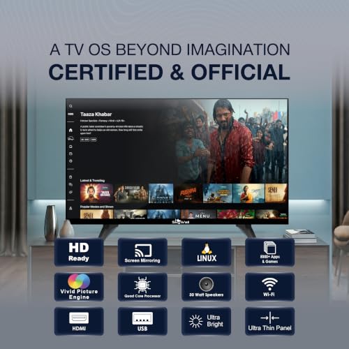 Skywall 80 cm (32 inches) HD Ready Smart QLED TV 32SWVS (Black)