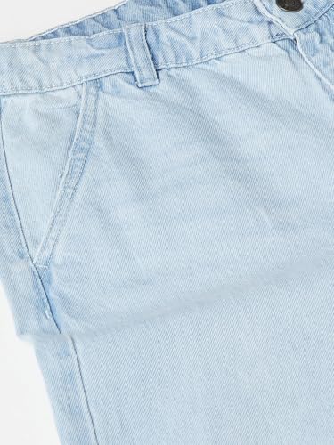 Max Girls Washed Wide Leg Jeans (Blue_9-10 Y)