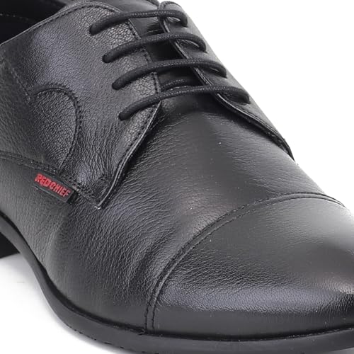 Red Chief Low Ankle Formal Derby Shoes for Men | Black UK08