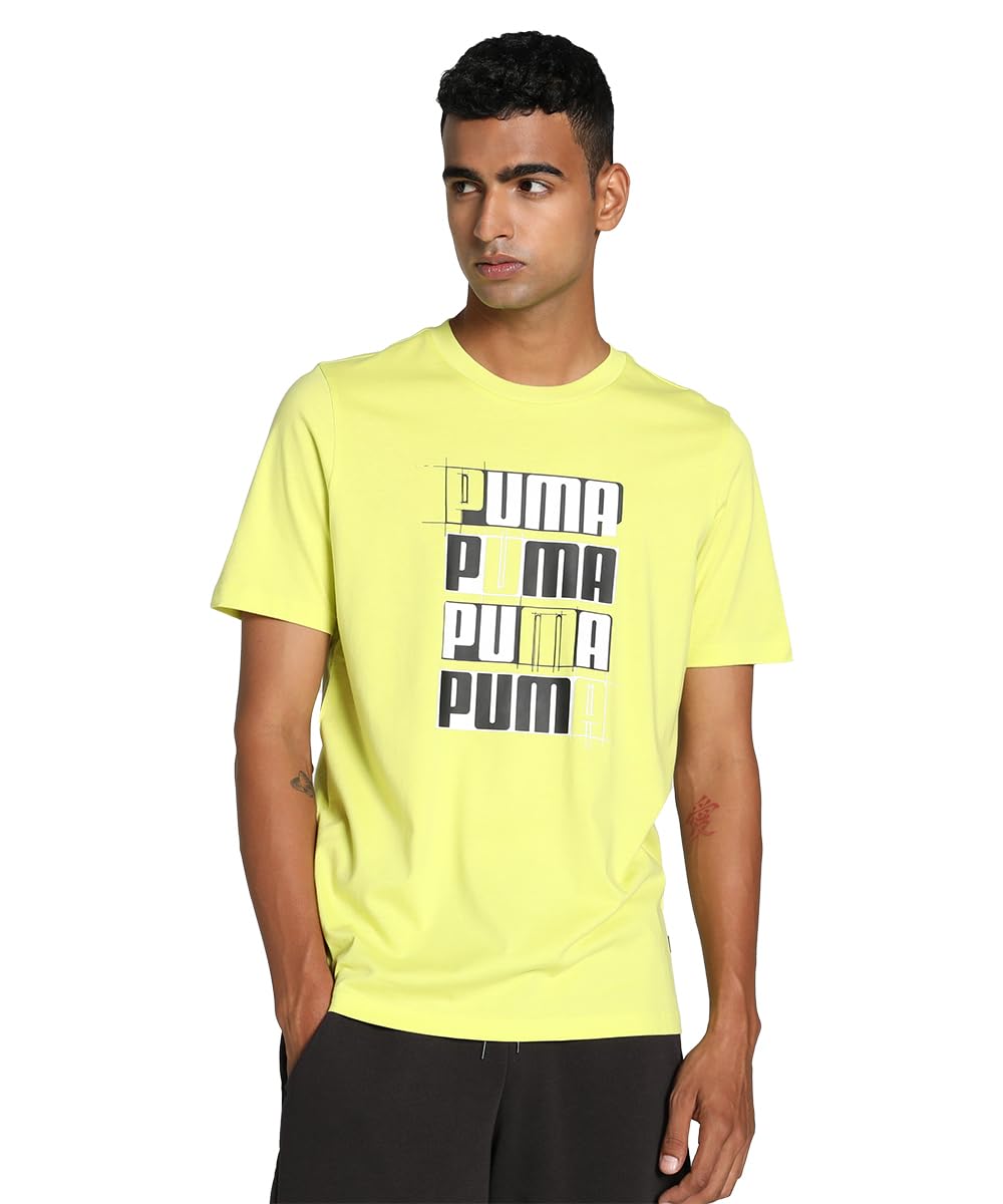 Puma Mens ESS+ Logo LAB Tee, Lime Sheen, M (67897638)