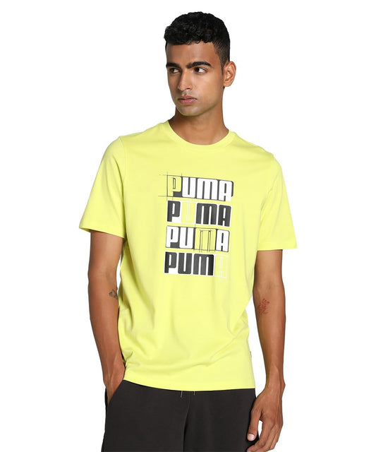 Puma Mens ESS+ Logo LAB Tee, Lime Sheen, M (67897638)