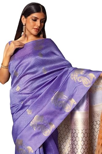 Soch Womens Indigo Tussar Zari Woven Saree With Tassels