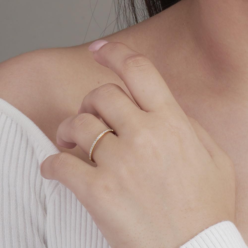 PALMONAS Sparkling Serenity Gold Ring for Womens - Waterproof & Anti-Tarnish