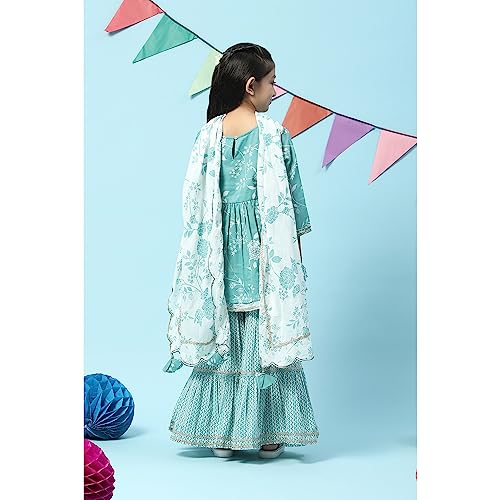 BIBA GIRL PRINTED RELAXED KID(KW5165_SEA GREEN_11)
