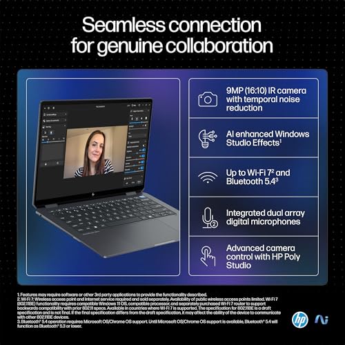 HP OmniBook Ultra Flip Next Gen AI PC Ultra 7 (32GB RAM/1TB SSD/2.8K OLED 16:10 90% STBR Touchscreen 500 nits/Windows 11/9MP Camera/Poly Studio/Backlit KB/MSO/14” (35.6cm)/Gray/1.34kg) fh0029TU Laptop