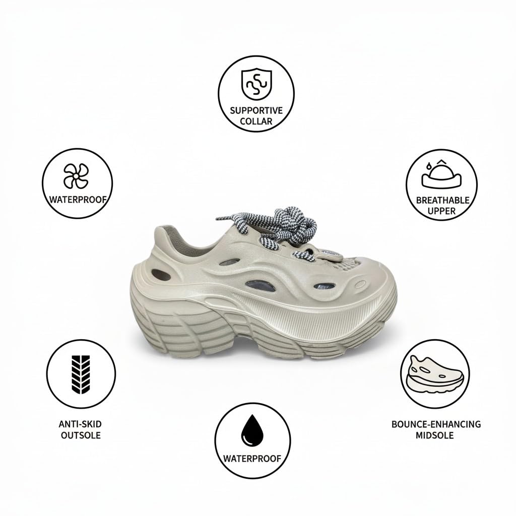 GLJ VibeX Girls Sneakers Stylish Beige Running Shoes Breathable Comfortable Anti Skid Outsole Premium Footwear for Casual Sports Gym Walking