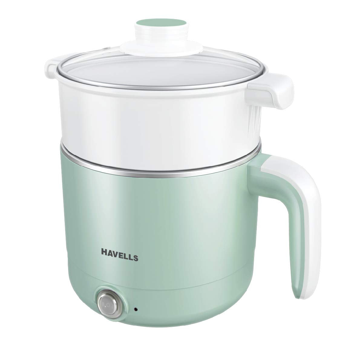 Havells Capture 1.2 L Multi-Cook Electric Kettle with Steamer | 650W |304 Stainless Steel Inner Body|Cooks Noodles, Rice, Milk | Cool-Touch Body | 2-Year Warranty (Green)