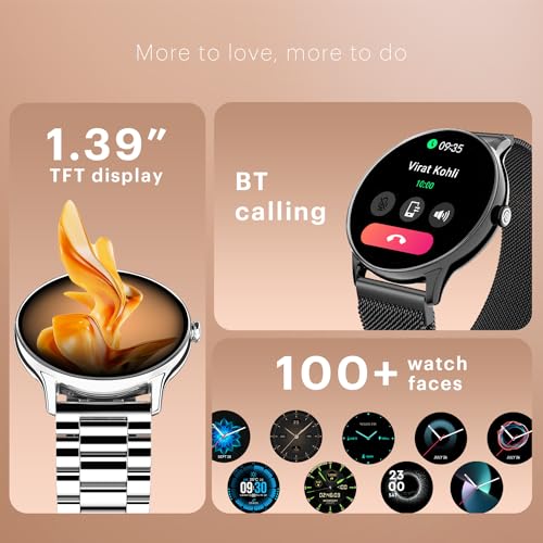 Noise Twist Go Round dial Smartwatch with BT Calling, 1.39" Display, Metal Build, 100+ Watch Faces, IP68, Sleep Tracking, 100+ Sports Modes, 24/7 Heart Rate Monitoring (Elite Silver)