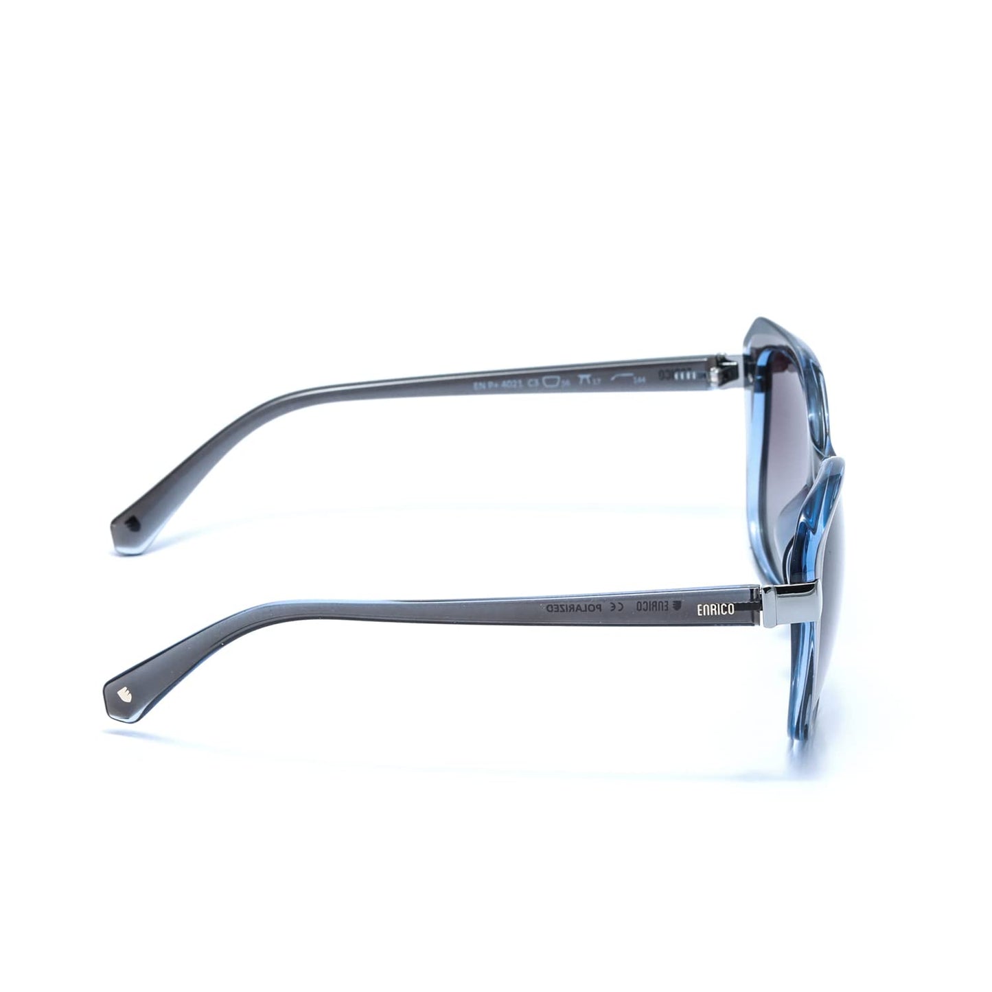 ENRICO Sunglass with Grey Rectangle Frames | Black - Color Polycarbonate Material | Adults-Women Polarized Sunglasses with Cover Case, Large