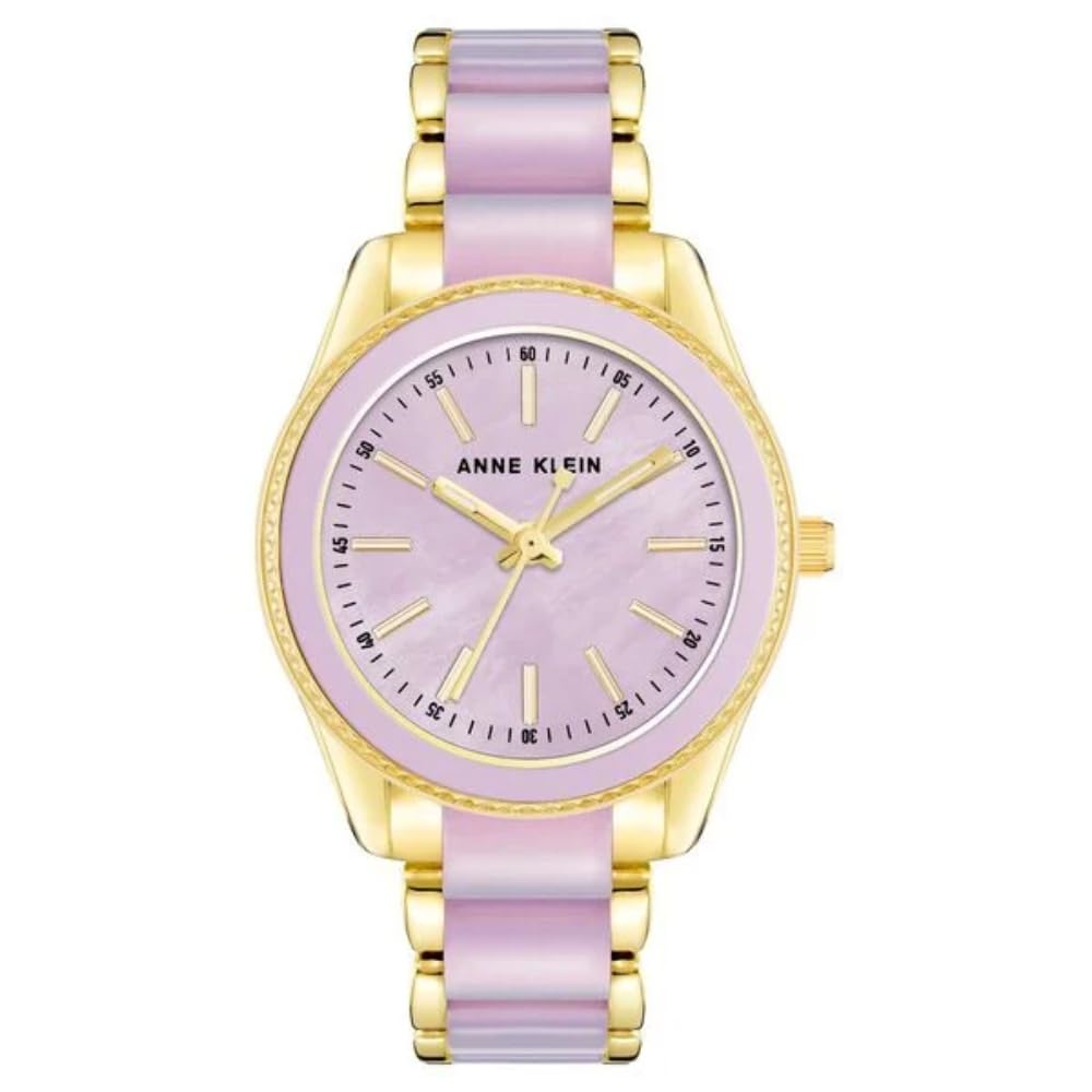 ANNE KLEIN Quartz 37.5 mm Lavender Dial Acrylic Analog Watch for Women