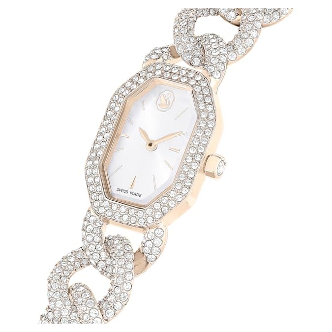 Swarovski Women's Analog Quartz Watch with Stainless Steel Strap 5711710, White/Rose Gold, Classic
