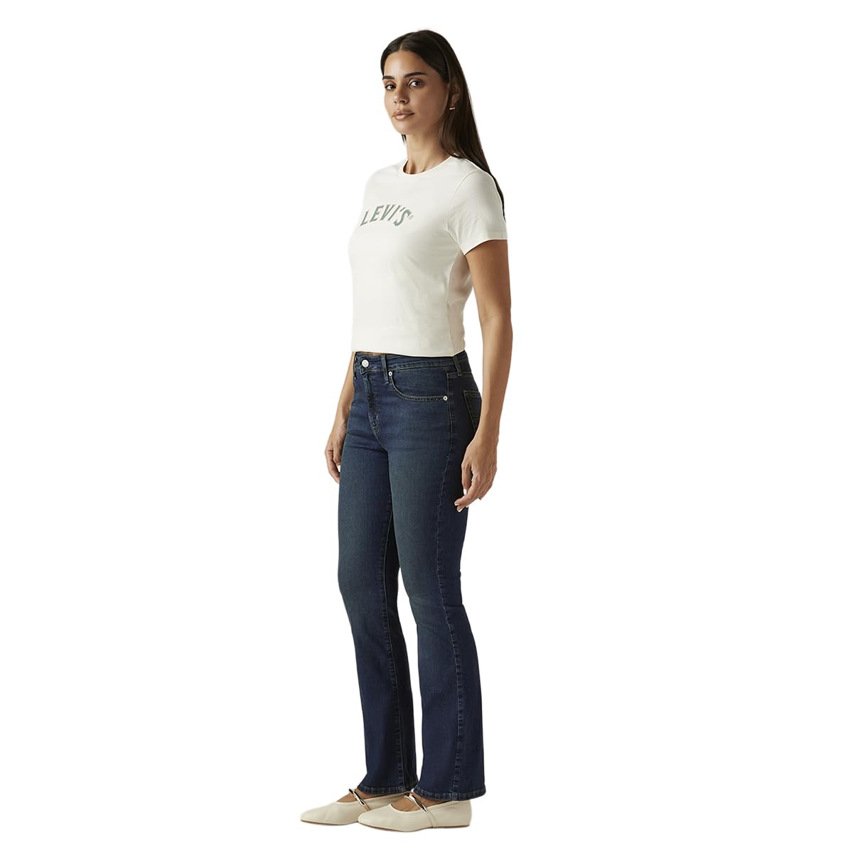Levi's Women's 725 Dark-Blue Bootcut Fit High Rise Jeans