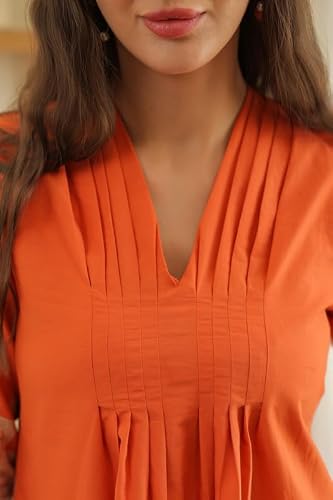 JISORA Women's Cotton Co-ord Set 17CS3360-M Orange M